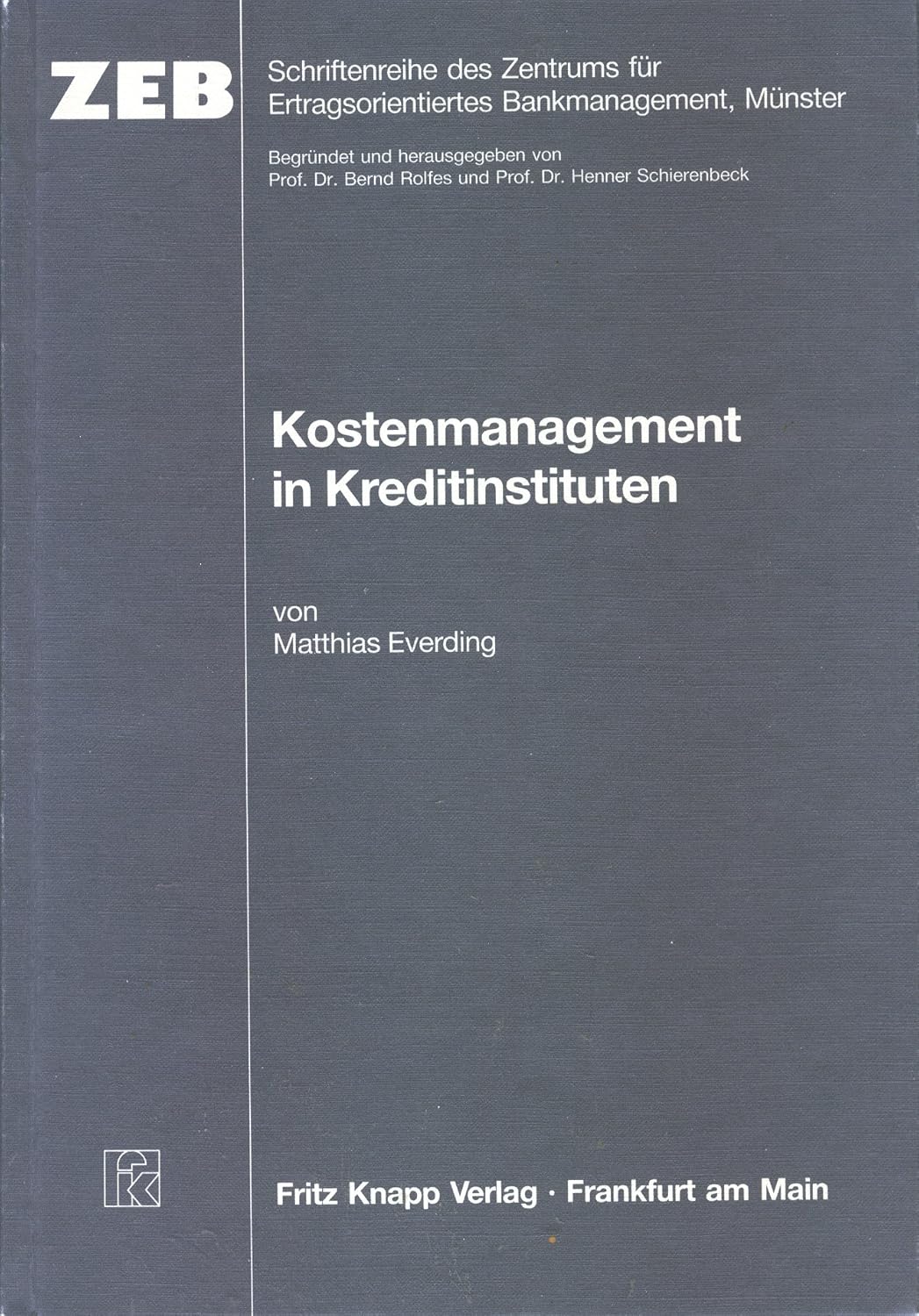 Kostenmanagement in Kreditinstituten. Cover